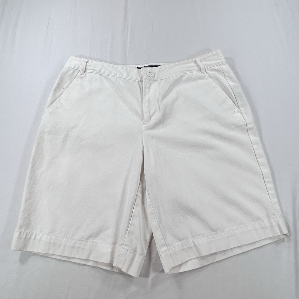 AMERICAN LIVING Casual Bermuda Shorts Sz 8 Cotton White Work EUC
